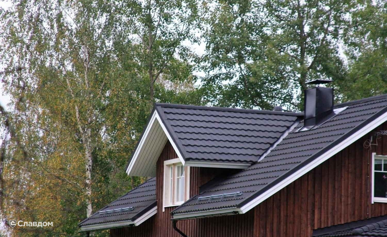 Композитная черепица рядовая AeroDek Tradition цвет Черный Бриллиант (17)